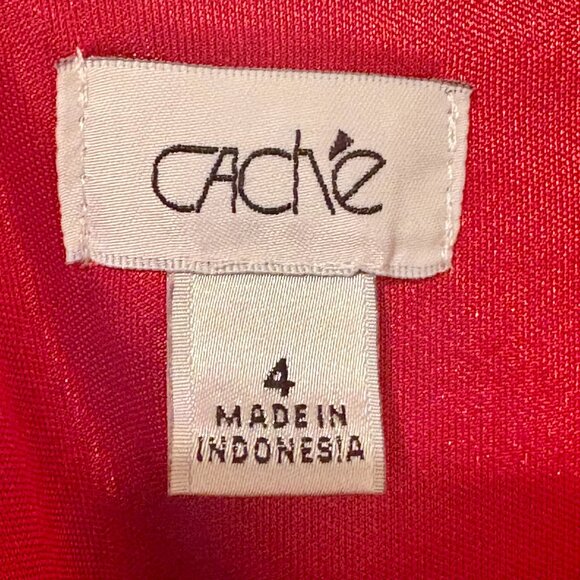 Caché Cherry Red Cocktail Pencil Dress – Size 4 - Picture 2 of 4